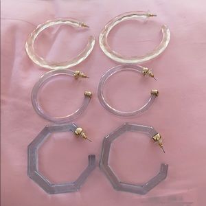 3x Baublebar large hoop earrings